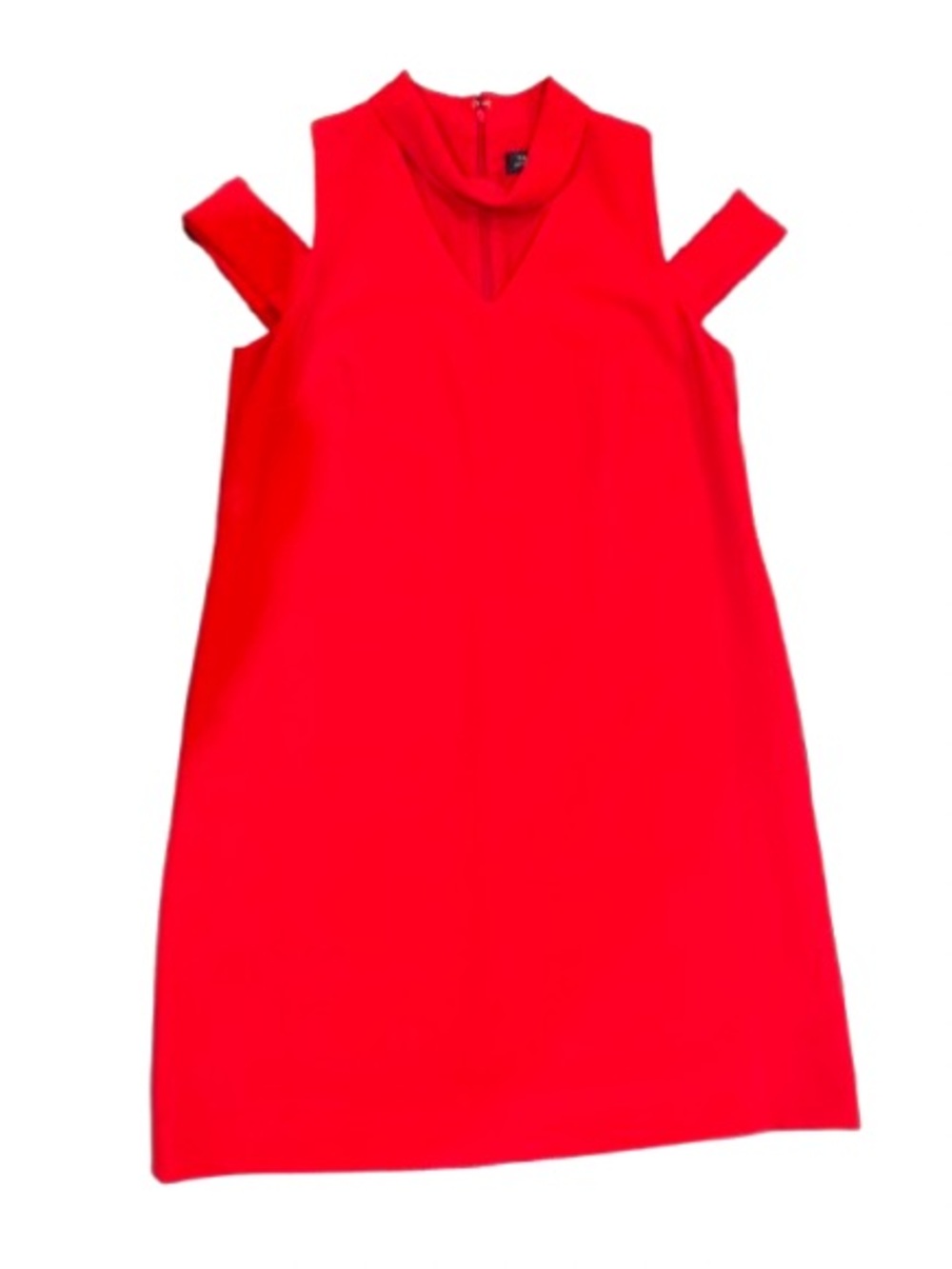 Tahari Cold-Shoulder Red Dress